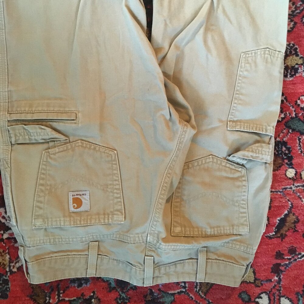Carhartt Women's light cotton canvas pant in cream color 5 pocket